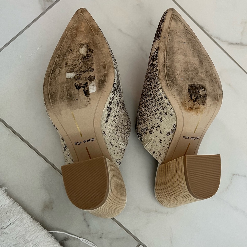 Dolce Vita Ravyn Stacked Heel Mules. Python Print… - image 4